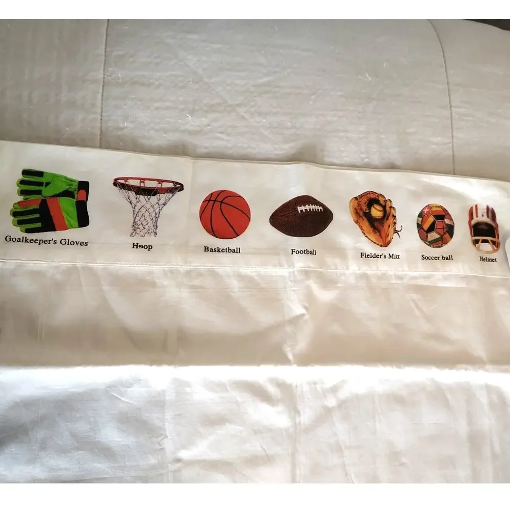 NEW Twin/Single Flat sheet and pillowcase set ALL SPORTS/100% Cotton/super soft!